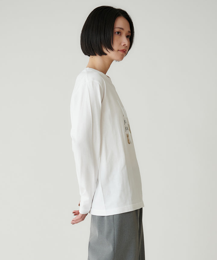 箔プリントロングスリーブTシャツ