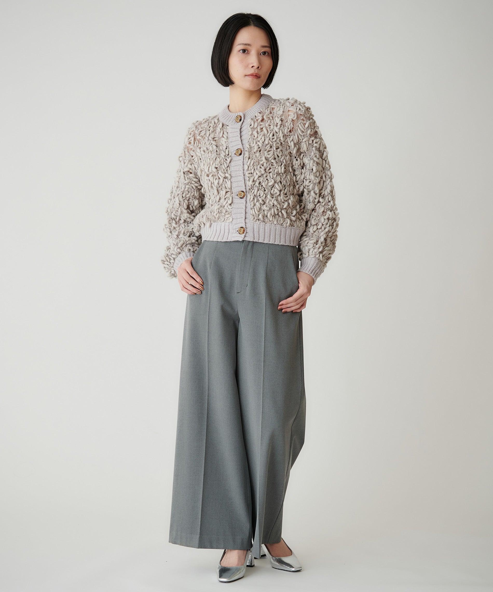 ハンドニットボリュームショートカーディガン – FACE SANS FARD