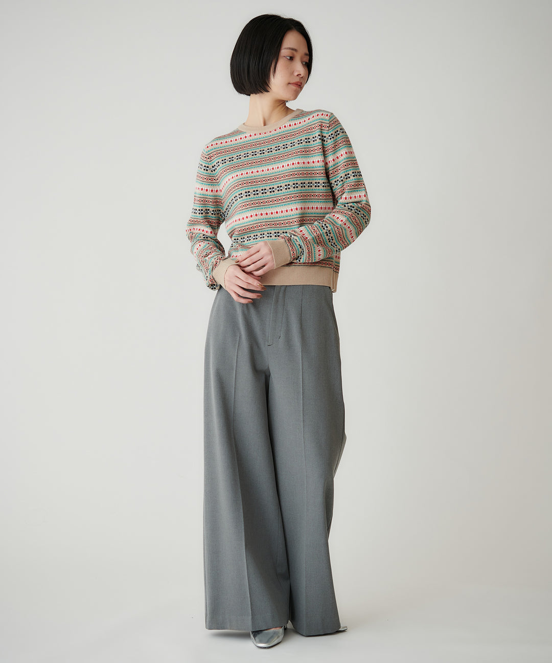 ポップカラーフェアアイル ショートニット