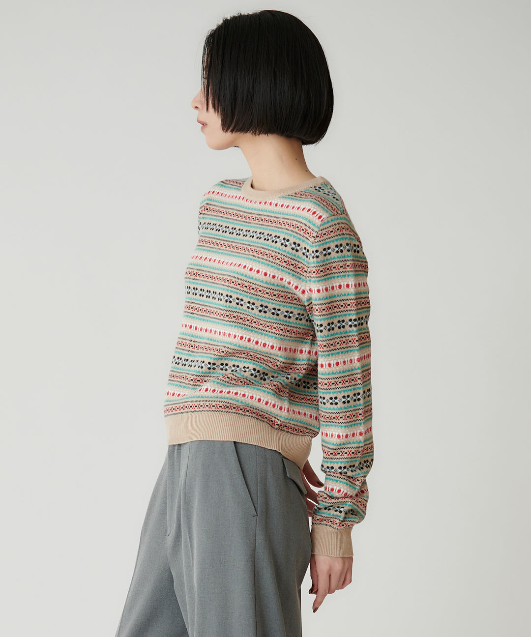 ポップカラーフェアアイル ショートニット