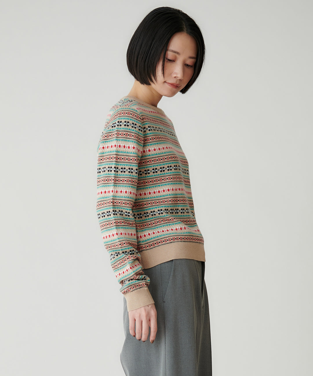 ポップカラーフェアアイル ショートニット