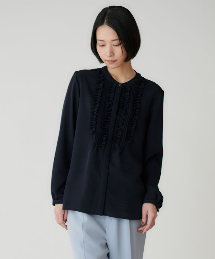 ピケタックフリルスキッパーブラウス