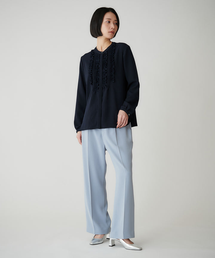 バックサテンジョーゼットパンツ