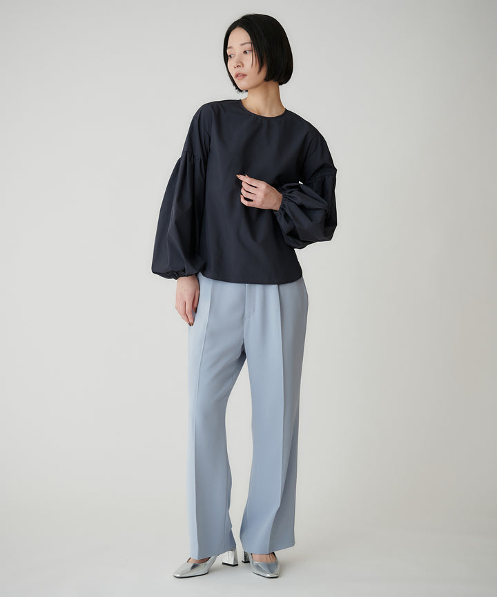 バックサテンジョーゼットパンツ