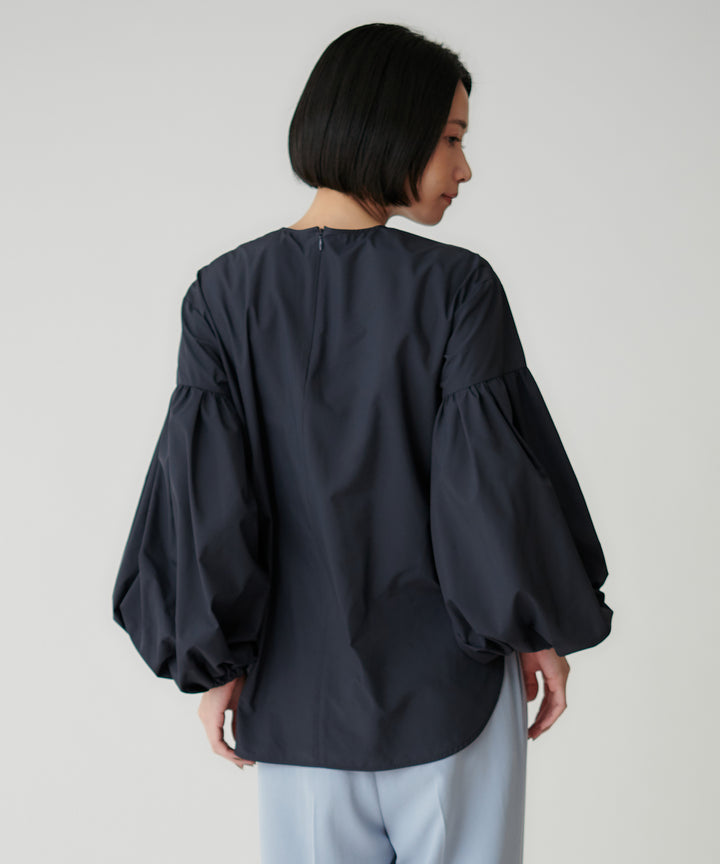 ボリュームスリーブタフタブラウス