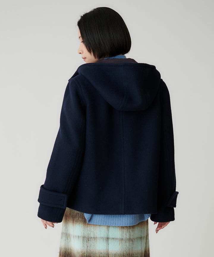 Super100's ウールメルトンフーデッドコート