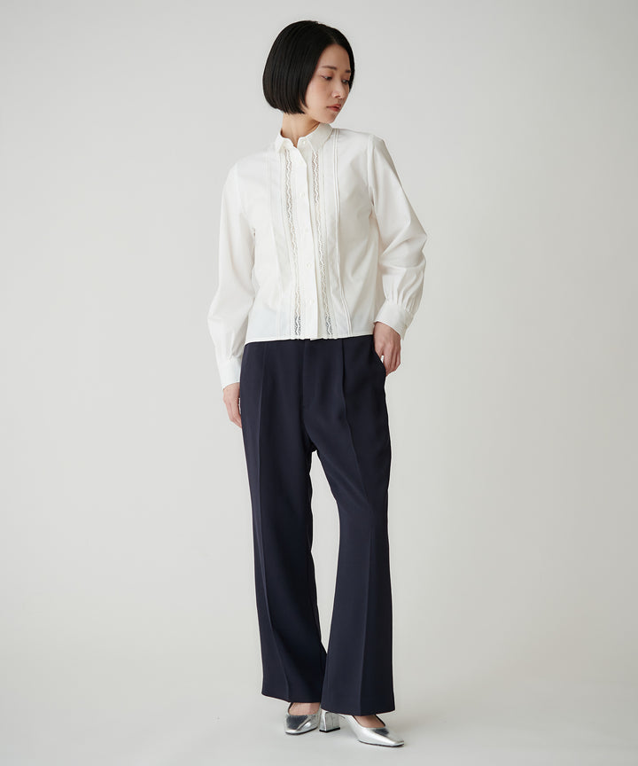 バックサテンジョーゼットパンツ