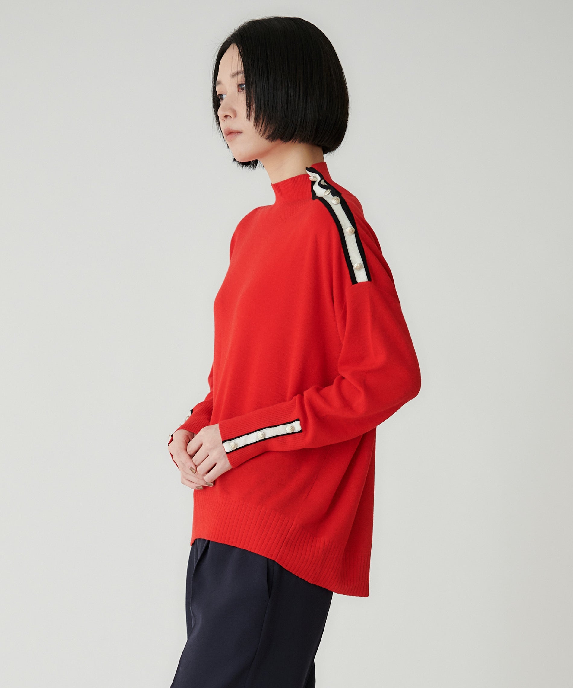 ラインテープトラッドスタンドネックニット – FACE SANS FARD