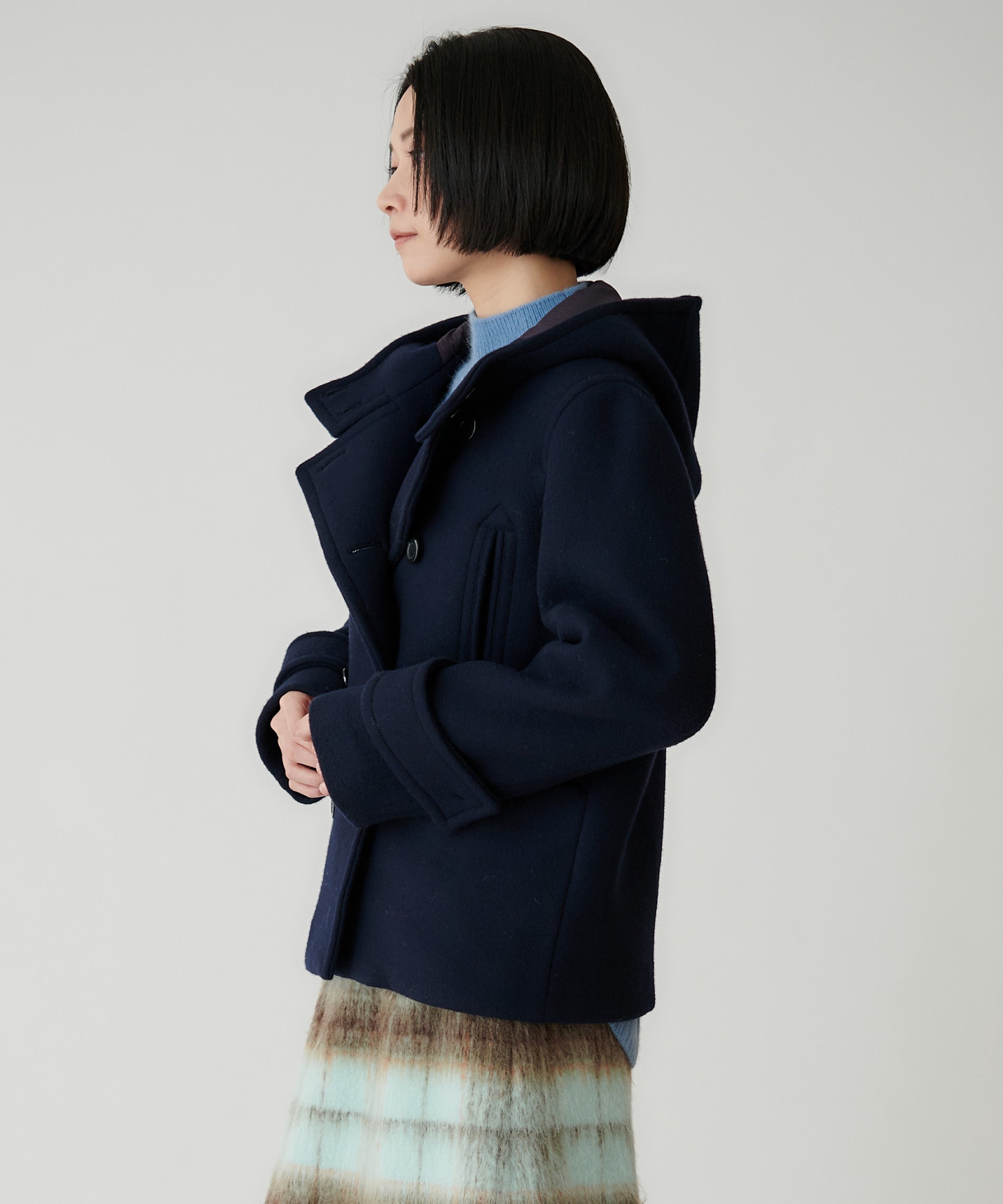 Super100's ウールメルトンフーデッドコート – FACE SANS FARD