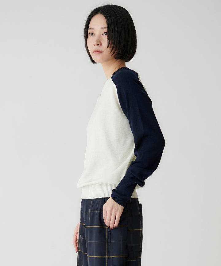 ラインテープトラッドハイゲージニット