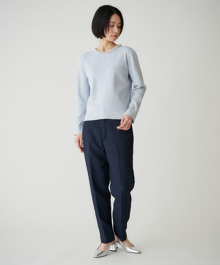 パールネックニットトップス