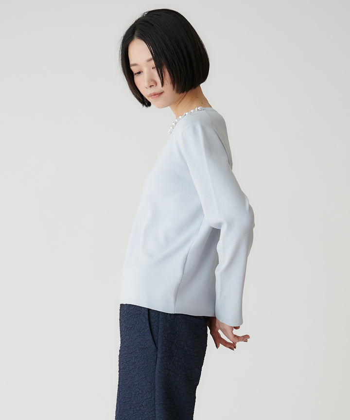 パールネックニットトップス