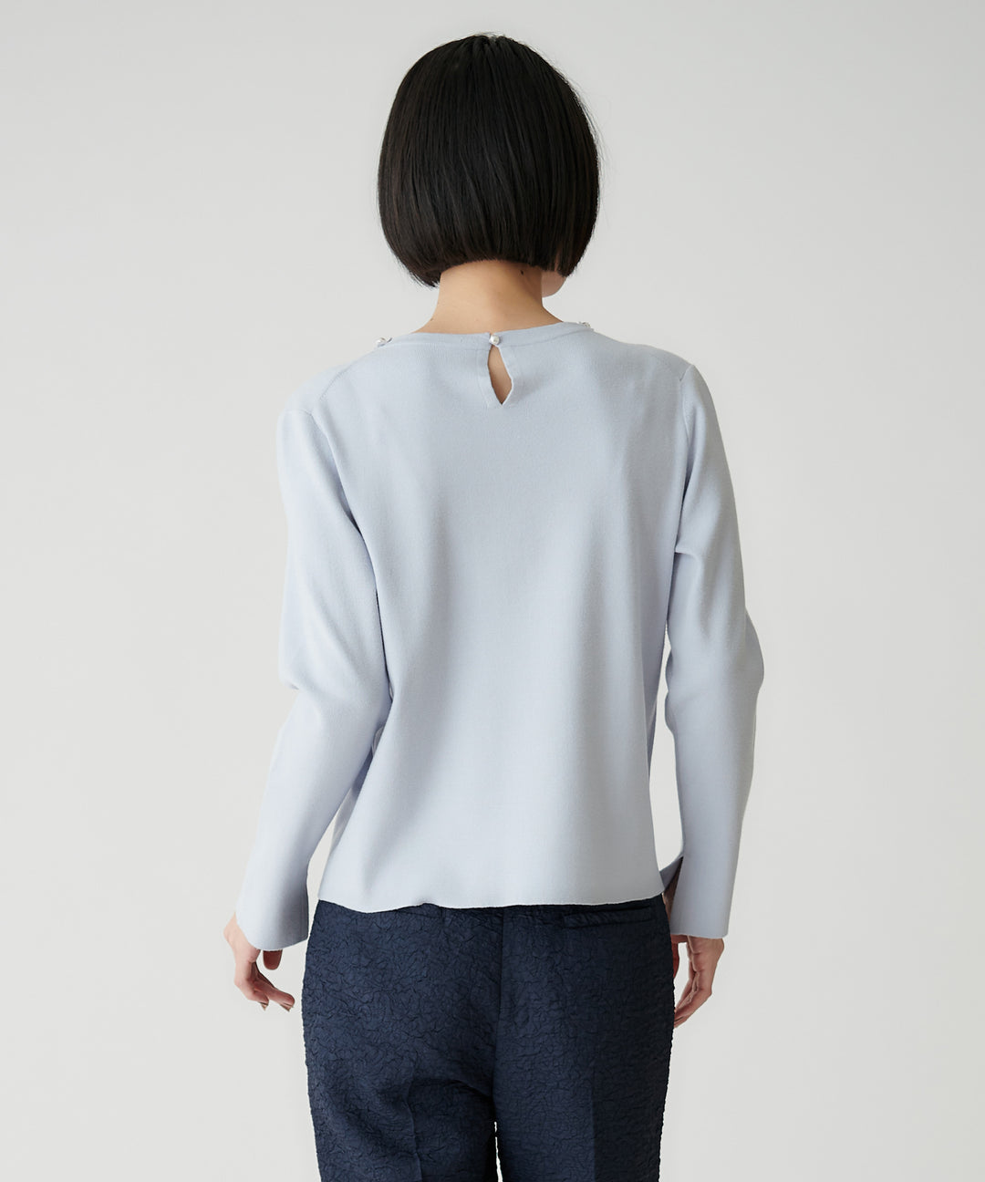 パールネックニットトップス