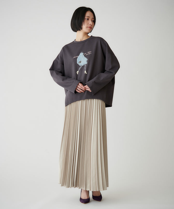 エアリーサテンプリーツスカート