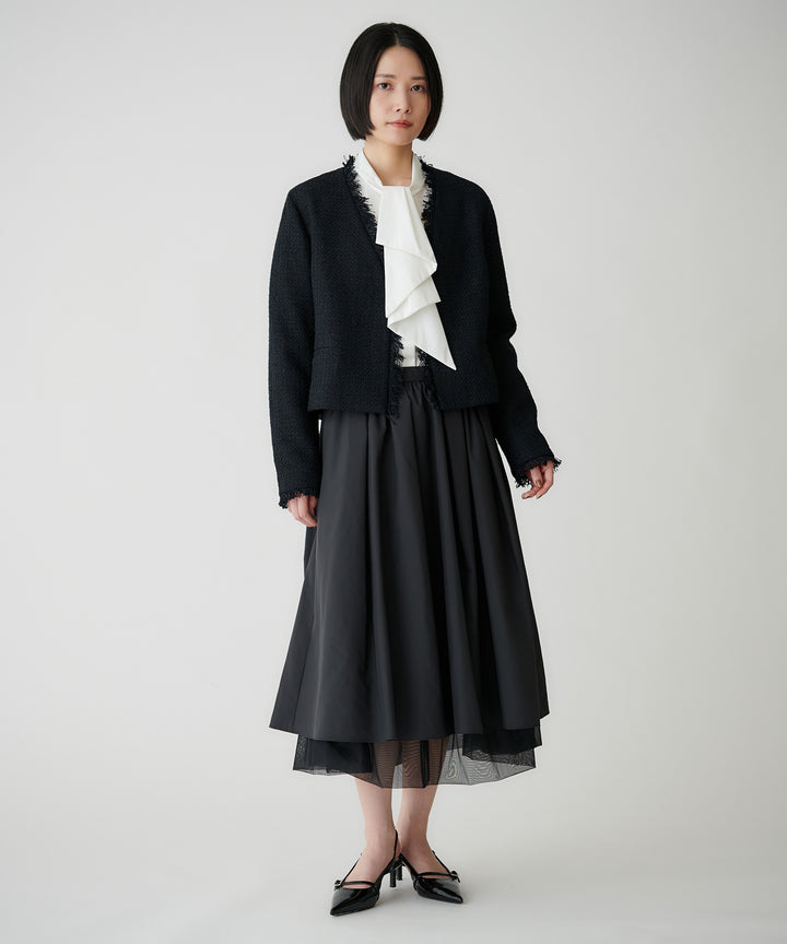裾チュールタフタスカート