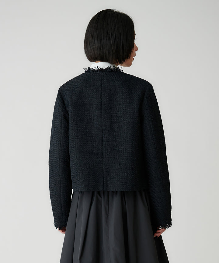 ファンシーツイードノーカラージャケット