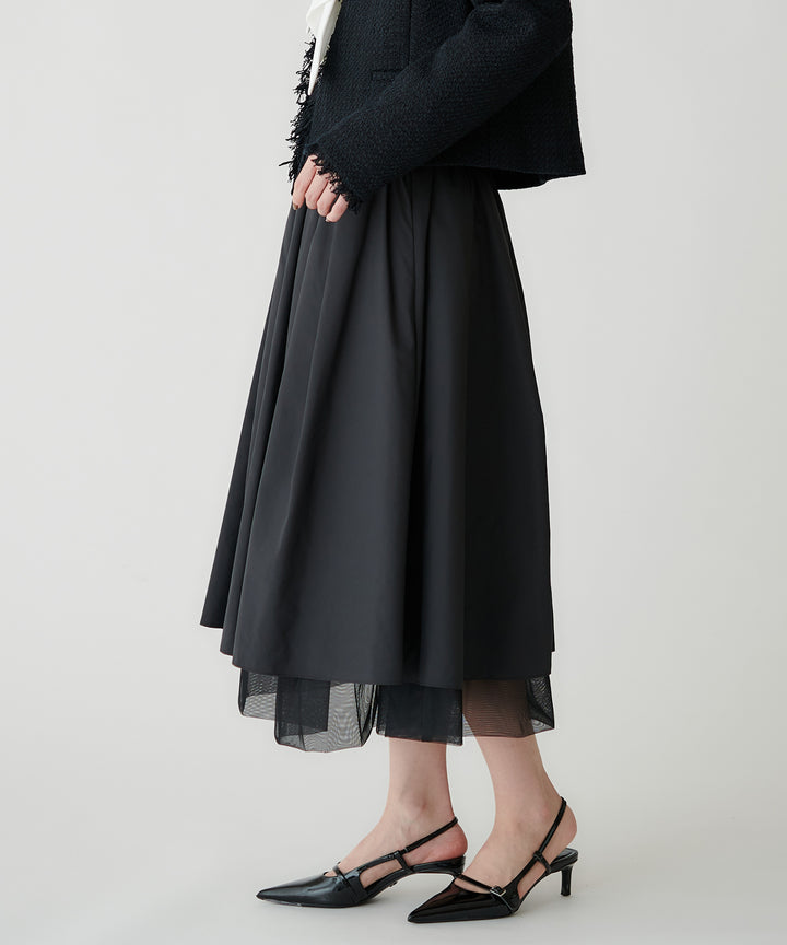 裾チュールタフタスカート