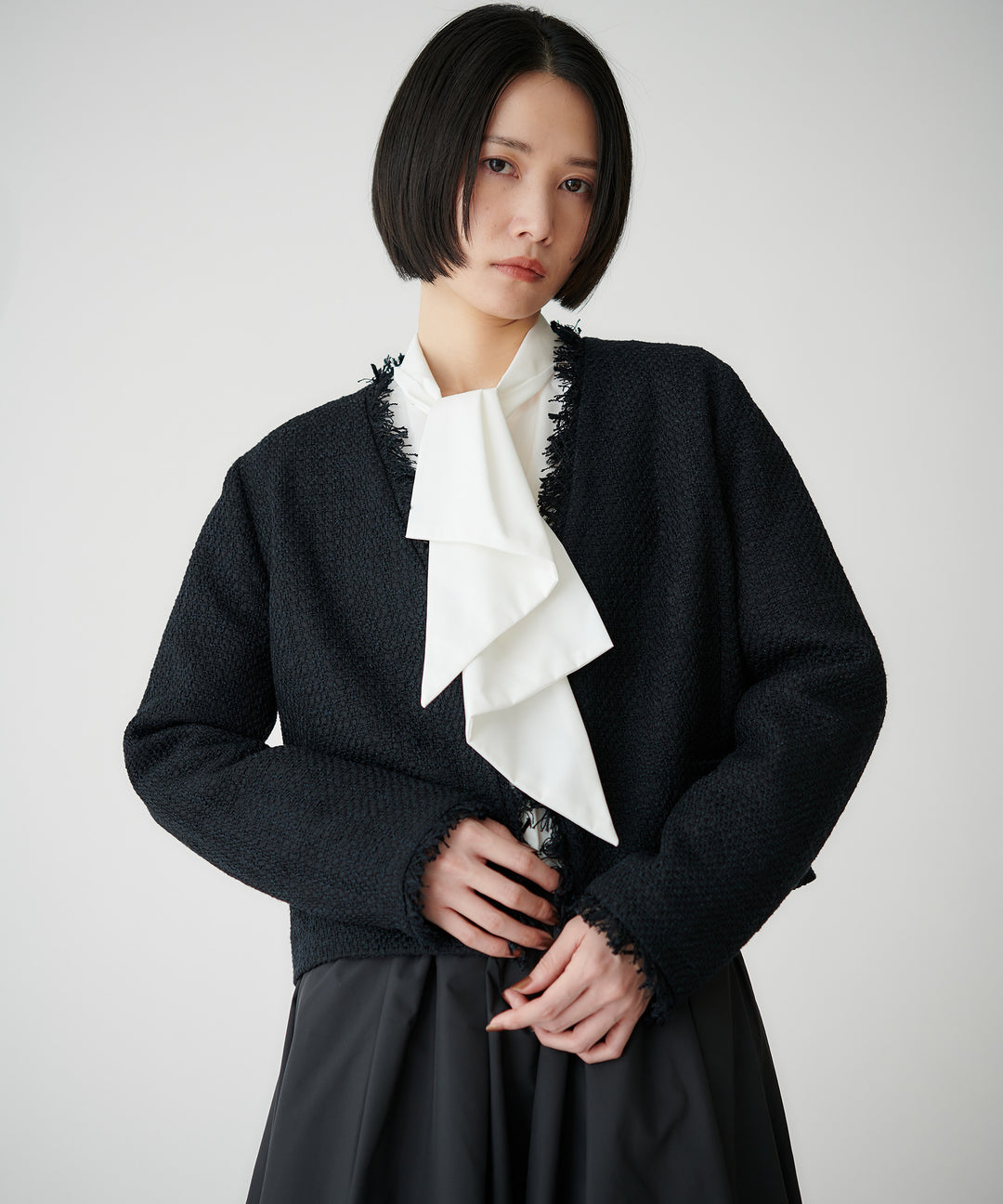 ファンシーツイードノーカラージャケット