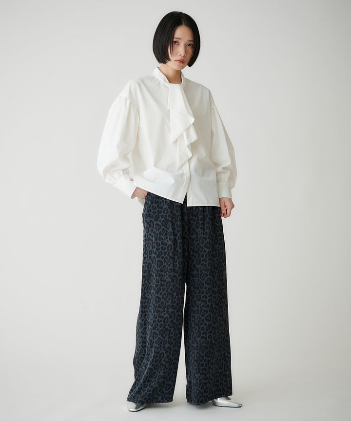 アートプリントマイクロサテンワイドパンツ