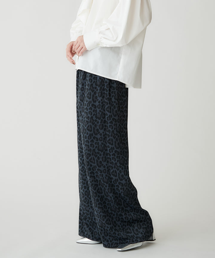 アートプリントマイクロサテンワイドパンツ