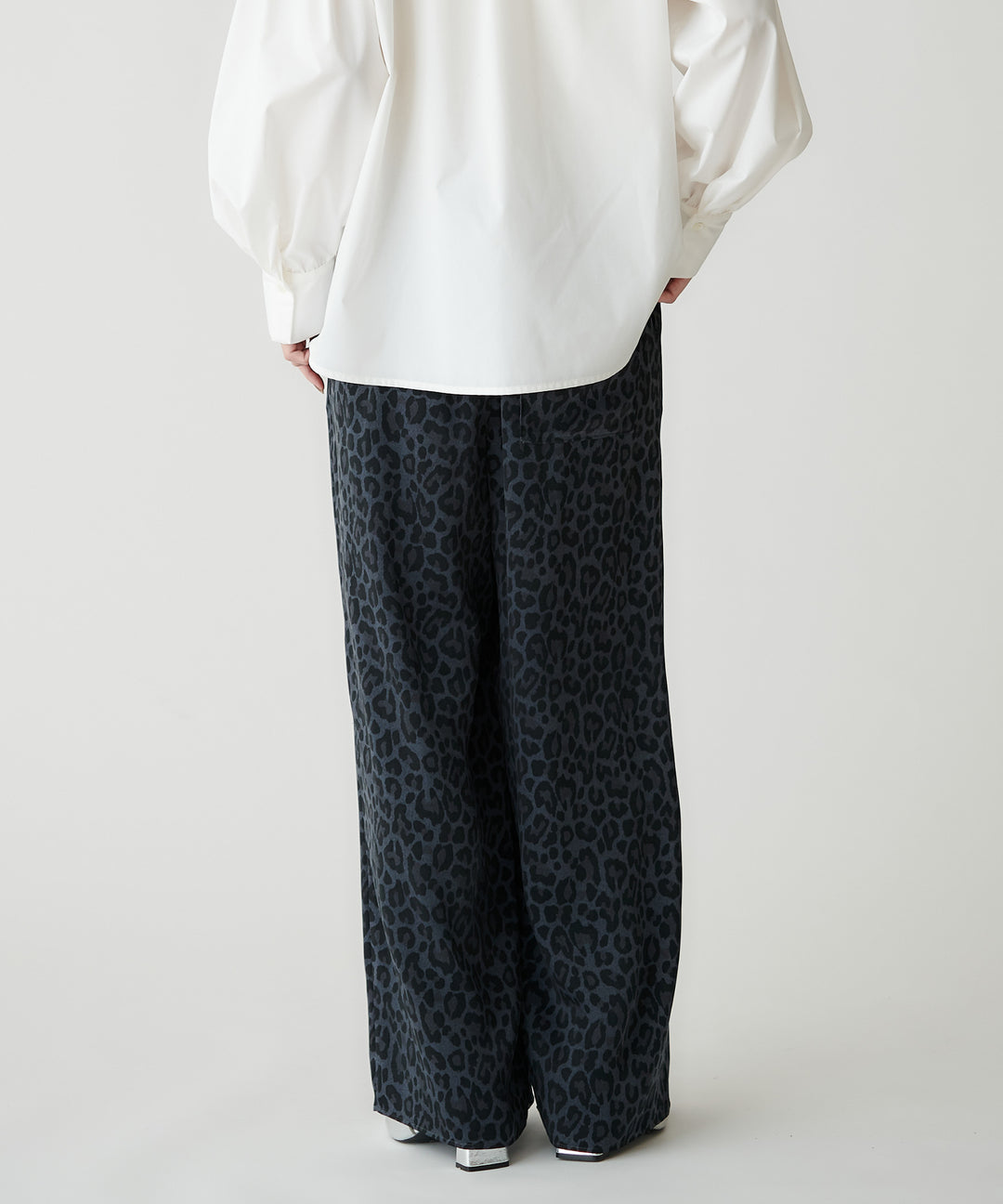 アートプリントマイクロサテンワイドパンツ