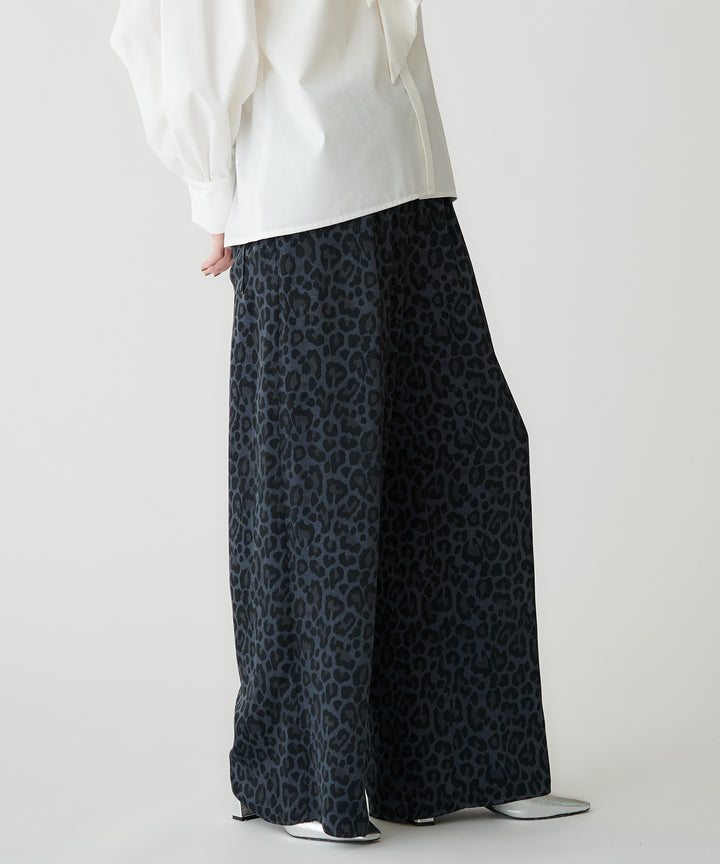 アートプリントマイクロサテンワイドパンツ