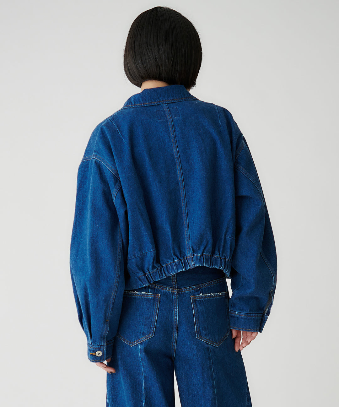 コットンデニムジップアップブルゾン