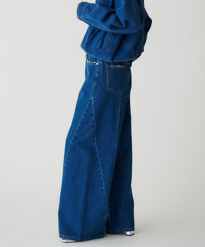 コットンデニムワイドパンツ