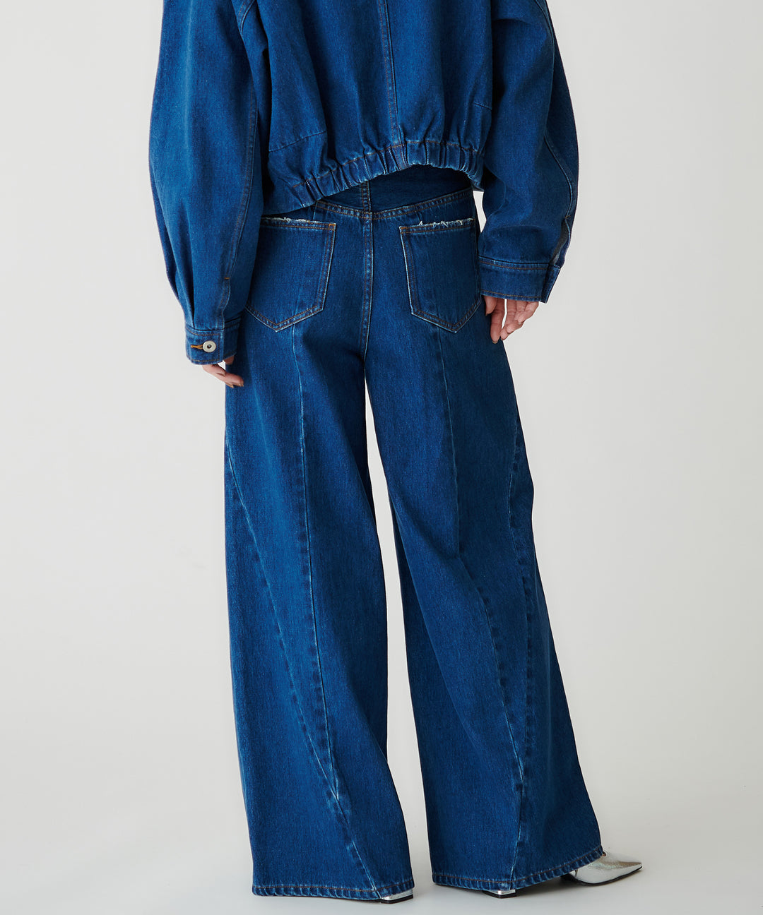 コットンデニムワイドパンツ