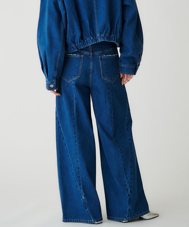 コットンデニムワイドパンツ