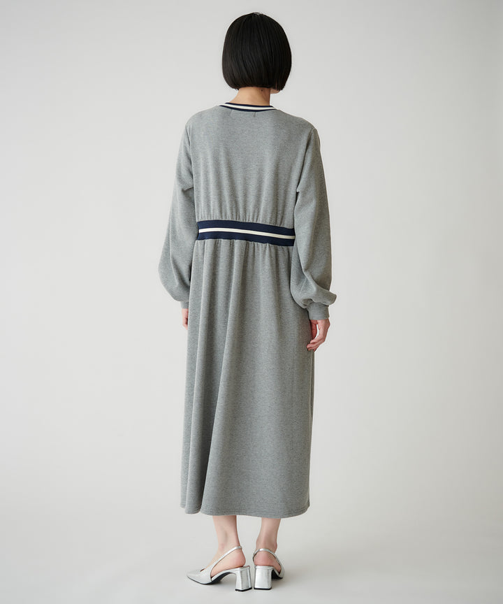 裏起毛ボーダーリブワンピース