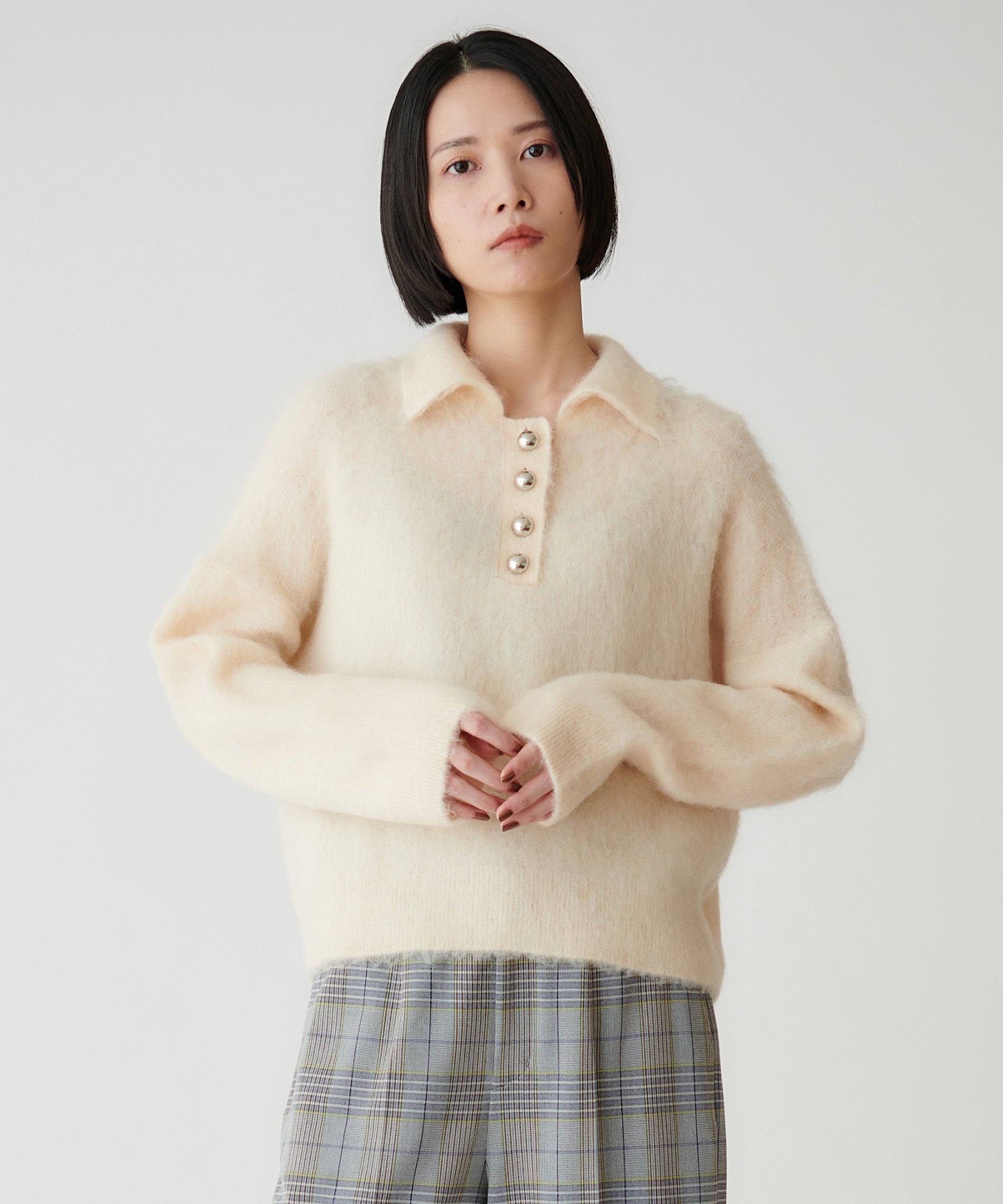 モヘヤ混襟付きリラックスプルオーバー – FACE SANS FARD