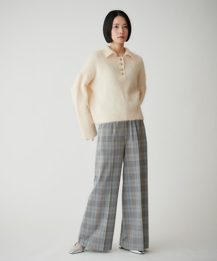 モヘヤ混襟付きリラックスプルオーバー