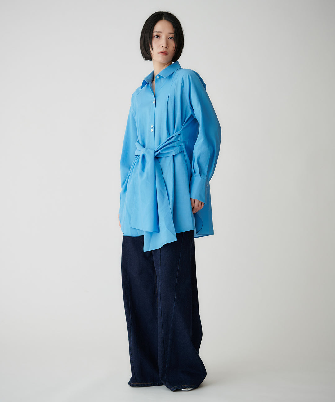 コットンデニムワイドパンツ