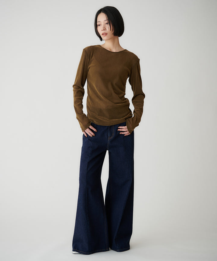 コットンデニムワイドパンツ