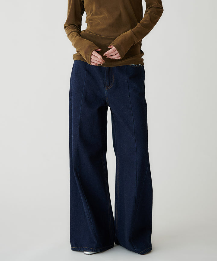 コットンデニムワイドパンツ