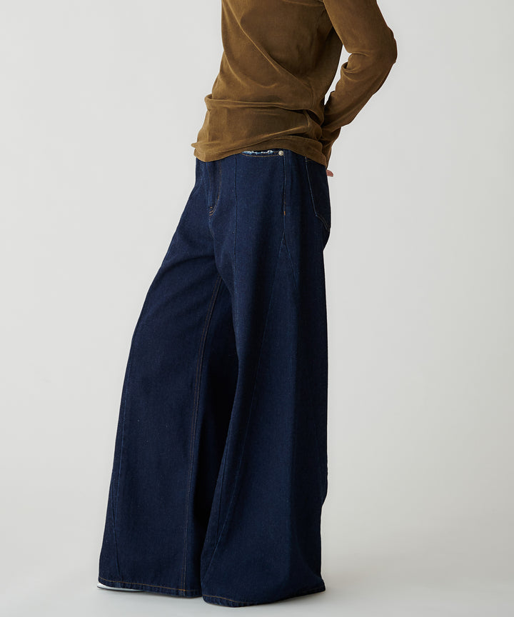 コットンデニムワイドパンツ