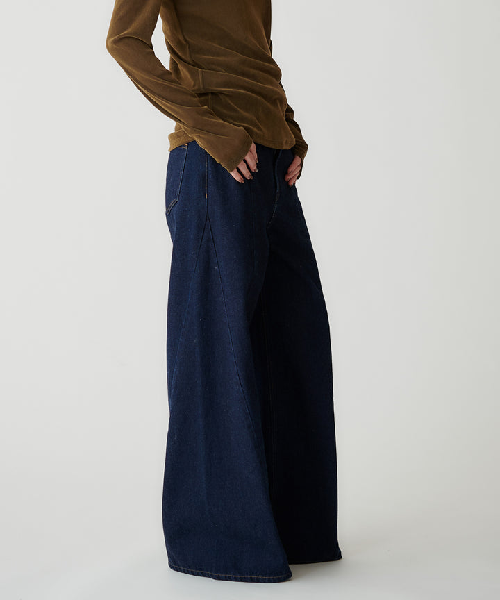 コットンデニムワイドパンツ