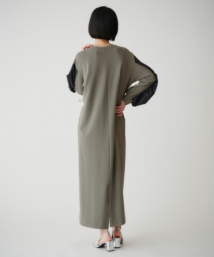 異素材切替ドロストカットソーワンピース