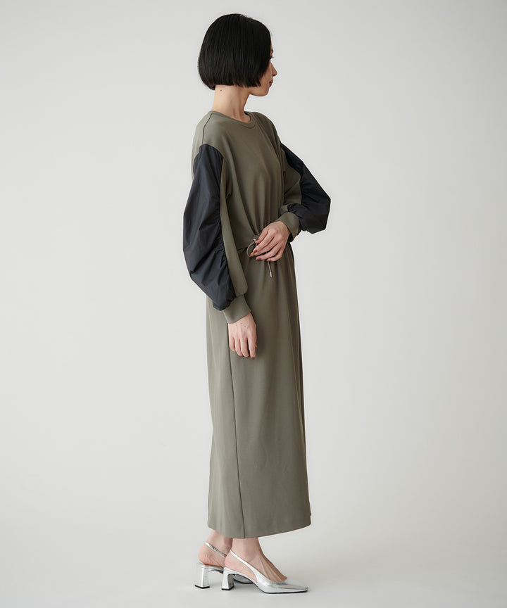 異素材切替ドロストカットソーワンピース