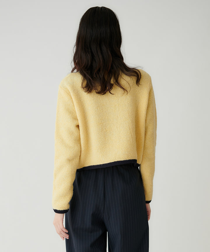 ブークレ配色パイピング カーディガン