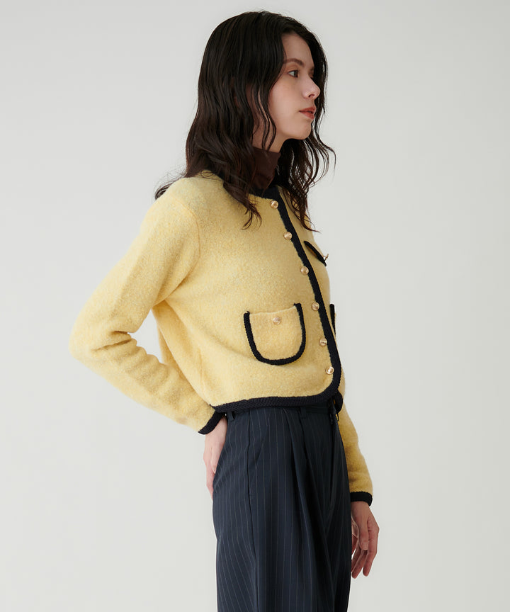 ブークレ配色パイピング カーディガン