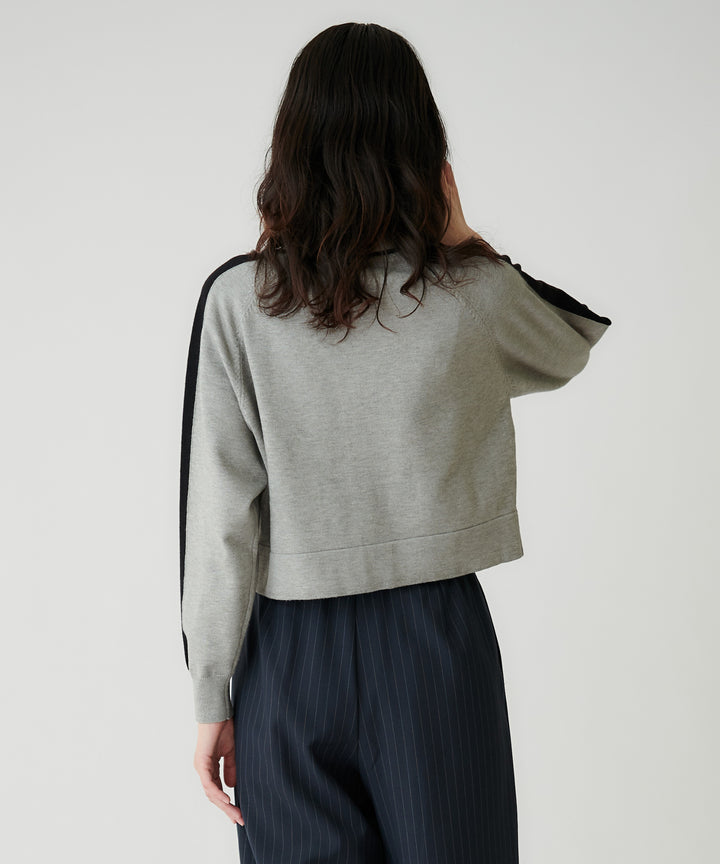 配色ラインVネックカーディガン