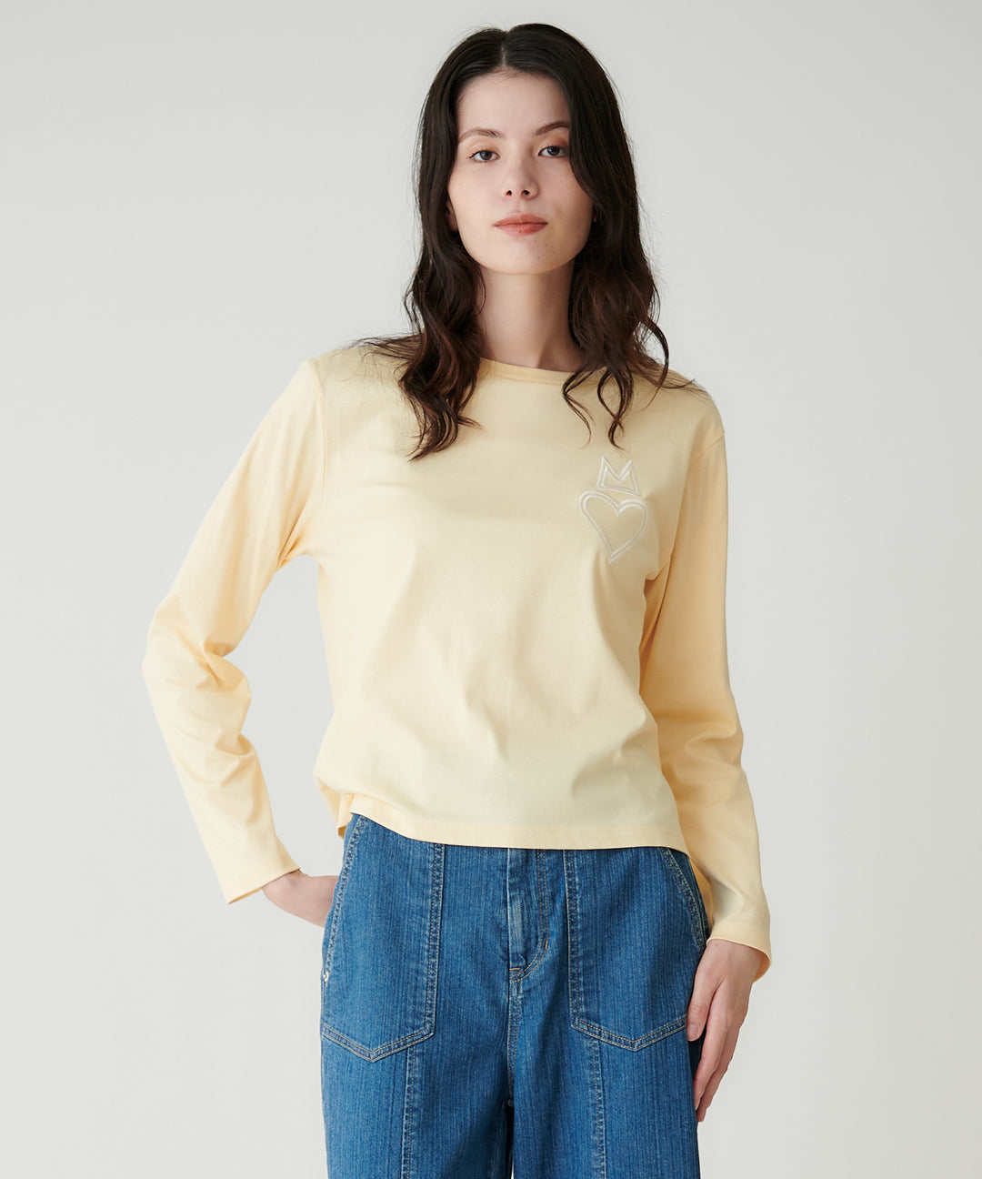 モデル H：173cm / 38 / イエロー（＊オフホワイト）