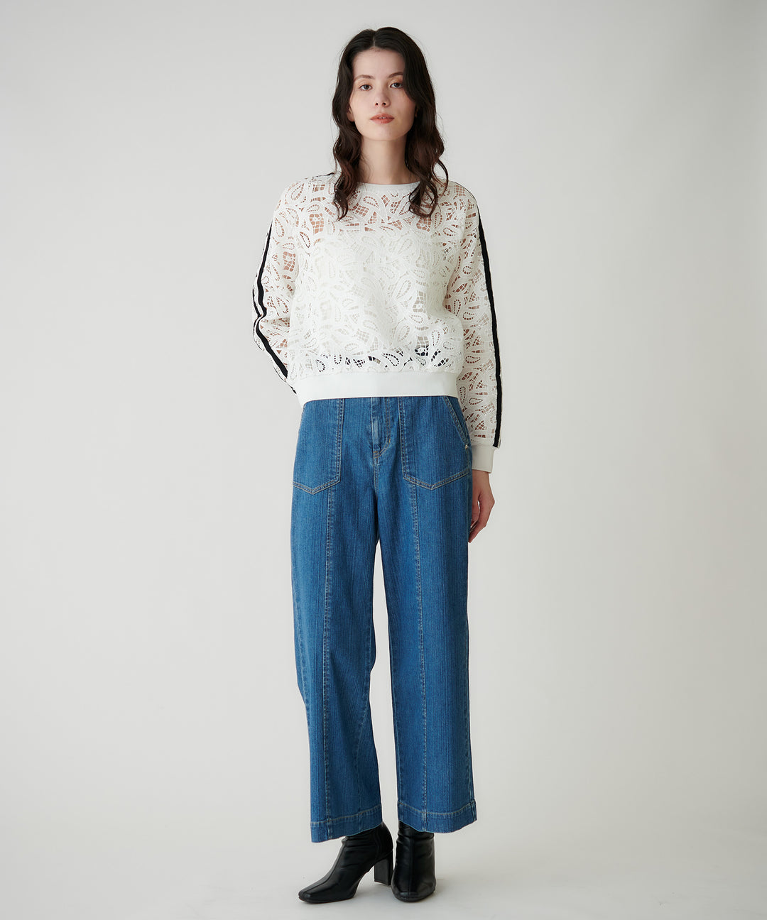 ペイズリーレースブラウス