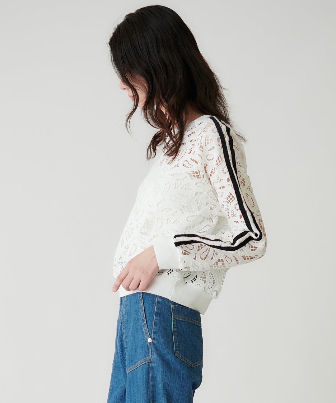 ペイズリーレースブラウス