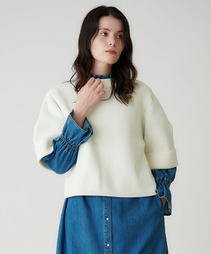 ハーフスリーブニットトップス