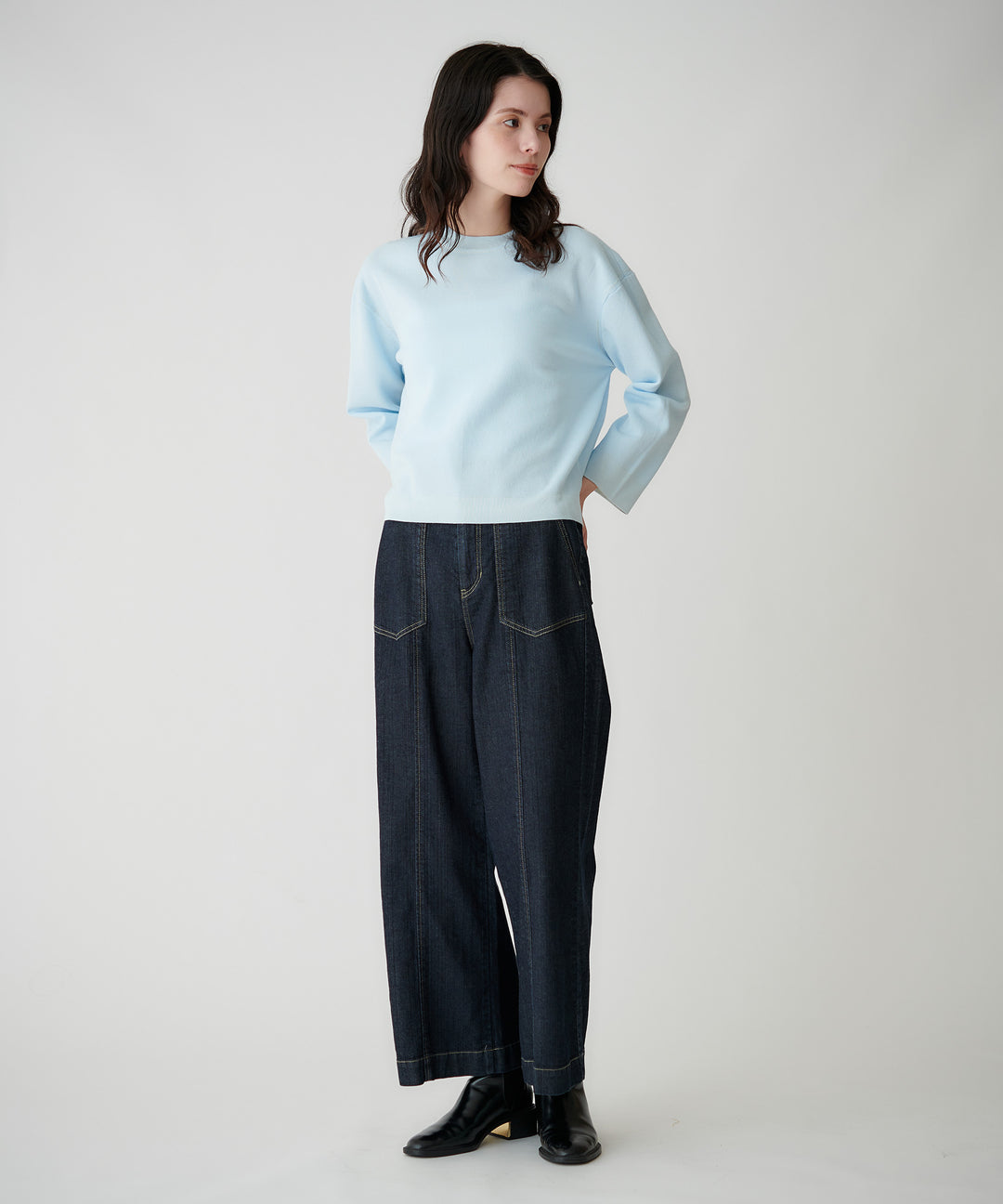ワイドデニムパンツ