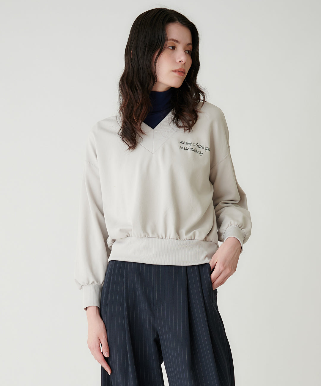 モデル H；173cm / 38 / ネイビー