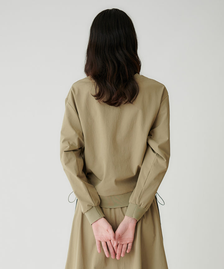 タフタ裏毛フロッキーロゴブラウス